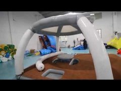 3.4x3.4m フローティングインフレータブルドック ウォーターパーク インフレータブル休憩島 シェードテント付き
